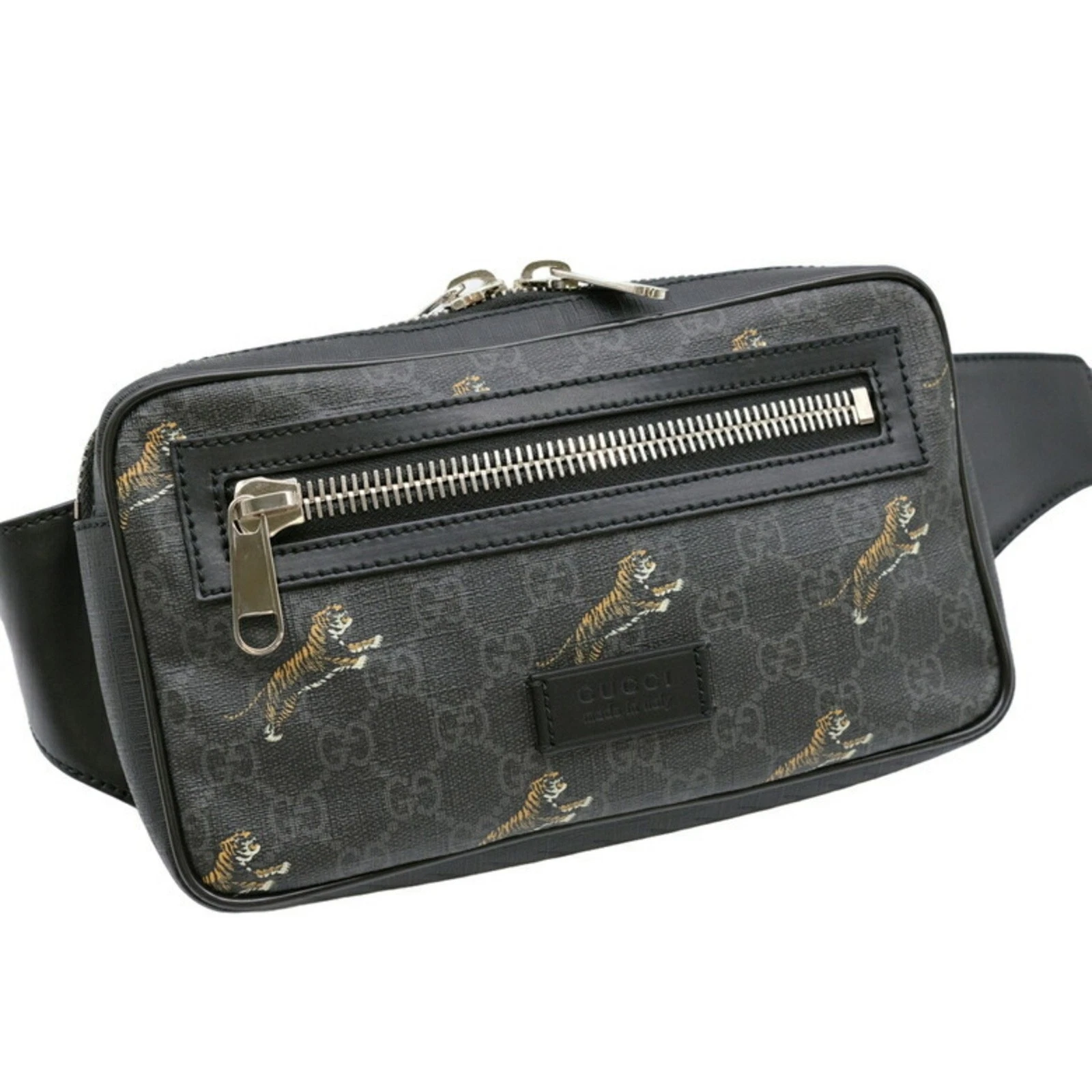 Gucci sac ceinture toile noire pochette authentique