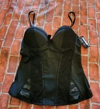 NWT Spirit Halloween Black Beaded Lace Corset Top - Women's XL - Goth Steampunk