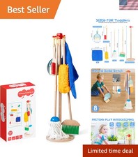 Wooden Kids Cleaning Set for Toddlers,8 Pieces Montessori Cleaning Toys with ...