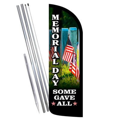 Memorial Day Premium Windless  Feather Flag Bundle (Complete Kit) OR Optional Re