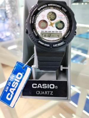 NOS CASIO AW-20-7GV SPEED MEMORY 100 WR 50M VINTAGE ANA-DIGI UHR KOREA 1989