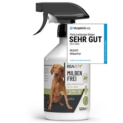 REAVET Milben-Spray für Hunde Katzen & Pferde 500ml Antimilbenspray