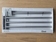 IKEA GRUNDTAL STAINLESS STEEL TOWEL HOLDER w 4 SWIVEL ARMS 600.478.96 NEW