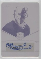 2018 Leaf Men Goalie Graphs Printing Plate Magenta 1/1 Dan Bouchard Auto 5kw
