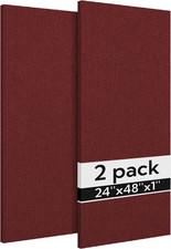 Acoustic Panels 2 Pack Large Soundproof Foam Wall Panels 48x24 Burgundy for
