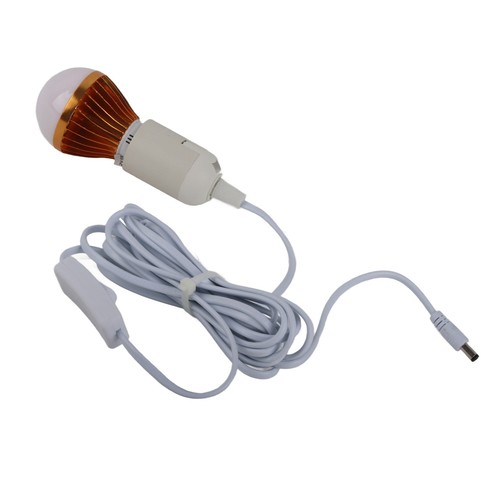 E27 Ball Bulb Spiral LED Solar White Light For Camping Tent 12V 5W W/ 3meter DC - Picture 12 of 22