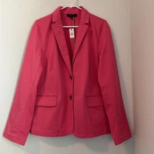 NWT Talbots Women's Size 18 Pink Stretch Cotton Blazer Jacket Suit Separate