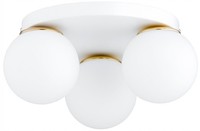 Deckenleuchte Esszimmer 3-Flammig Glas Weiß E27 B:30 Cm Deckenlampe Wohnzimmer