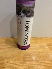 Tomintoul 10 ans vide single malt speyside whisky 35cl bouteille et tube