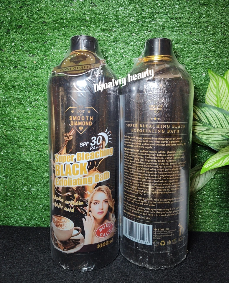 X2 Smooth Diamond Super Bleaching Black Exfoliating Bath 1000ml (Whitening 2 Pcs - Image 2 of 2