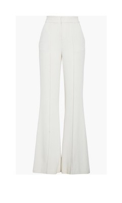 Alice+Olivia  White High-Waist Wide-Leg Trousers Size 0 New 395$