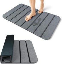Large Foldable Stone Bath Mat 28'' 17'' with Non-Slip Rubber Base, Super