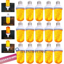LED Flame Effect Light Bulb- Simulated Nature Fire Flicker Lamp 4 Modes, E27 E26