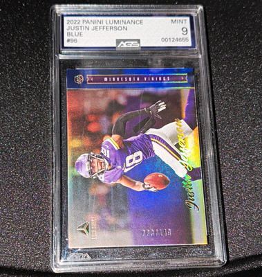 Panini 2022 Luminance Justin Jefferson #96 Blue /149 Vikings AGS 9