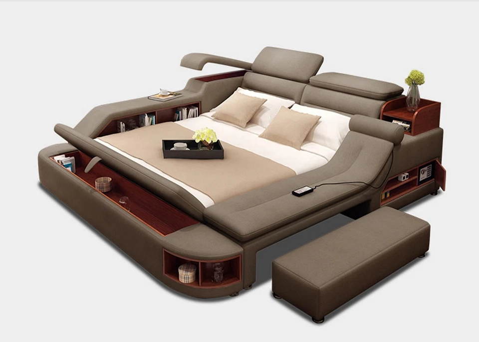 Multifunktion Bett Doppelbetten Modernes Bettgestell Betten 180x200cm - Bild 3 von 3