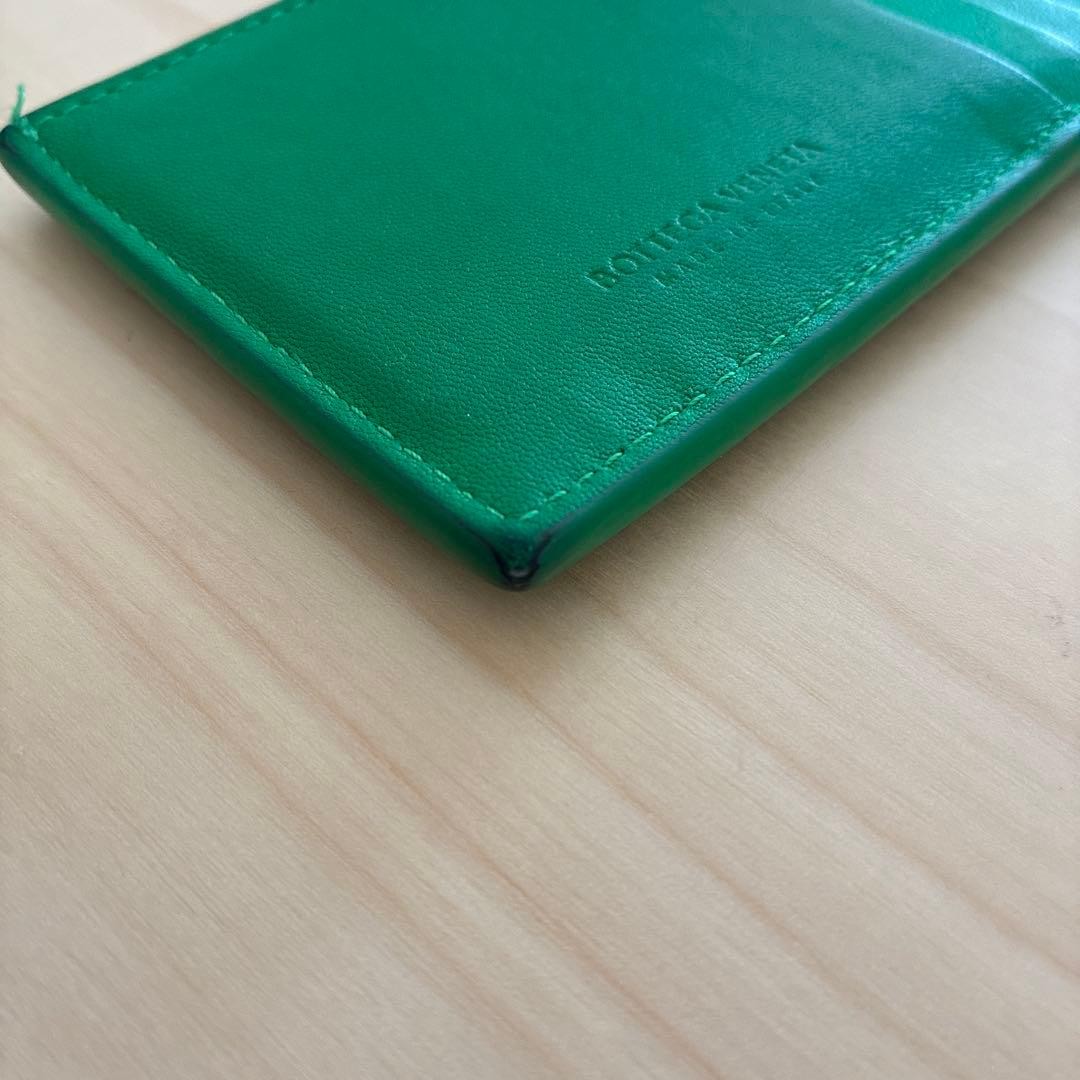 Bottega Veneta Parakeet Green Leather Card Case 7.6x11.4cm Used thumbnail 6