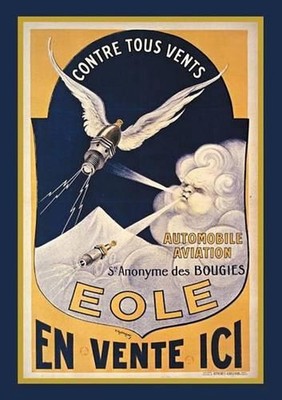Carnet Blanc, Affiche Bougies Eole Automobile by Philippe Kauffmann (French) Pap