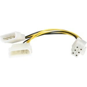 Startech 15Cm 6In. Lp4 To 6 Pin Pci Express Video Card Power Cable Adapter Conve