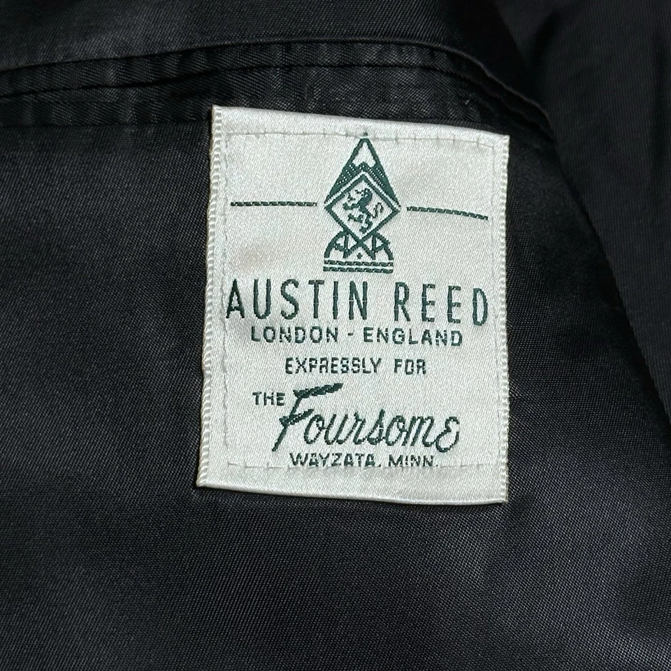 Vintage Austin Reed Blazer Mens 46L Gold Button Double Breasted Black Wool - Image 4 of 4