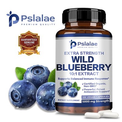 Wild Blueberry Extract Whole Fruit 120pcs-Support Immune & Eye Health,Anti-Aging