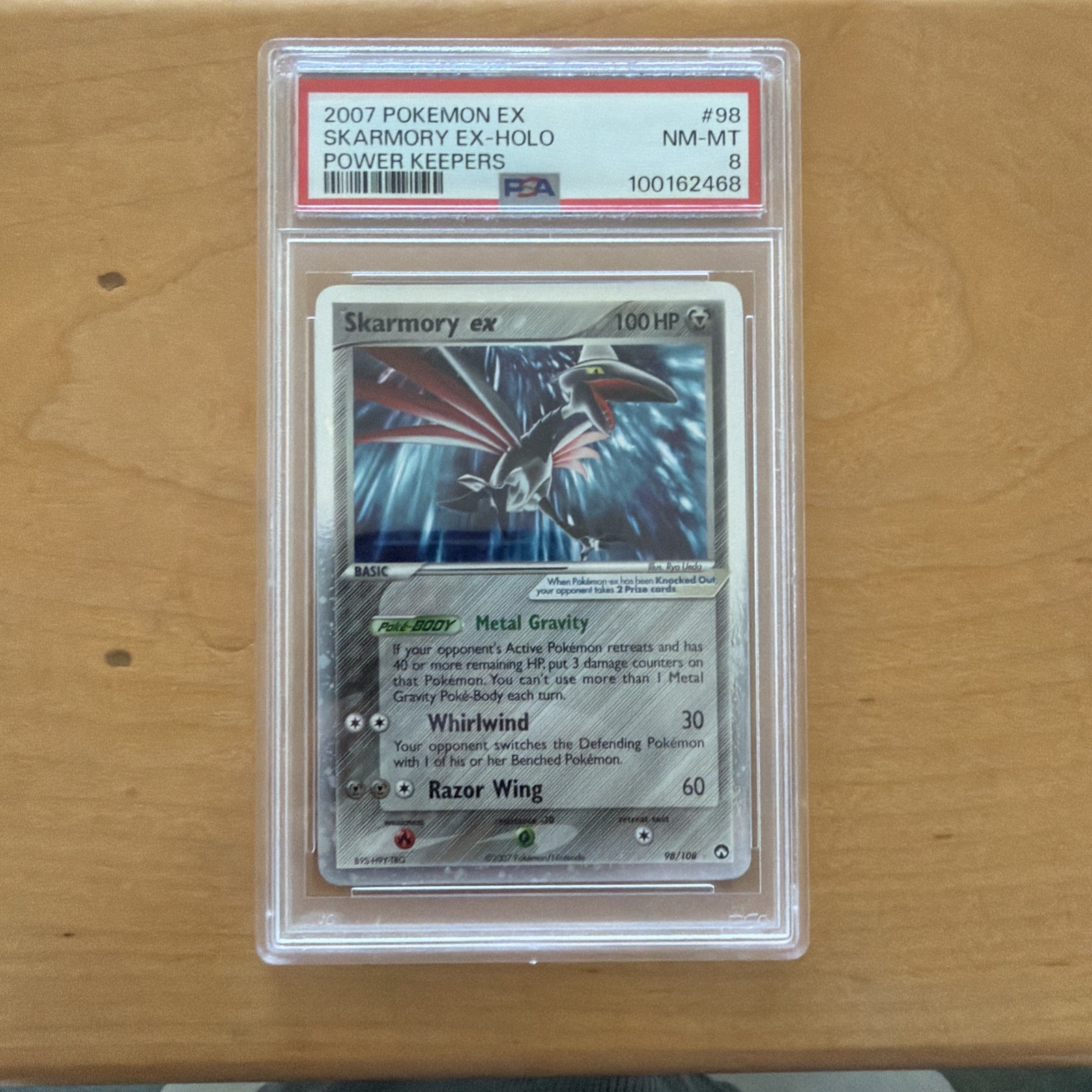 2007 POKEMON EX POWER KEEPERS SKARMORY EX 98/108 ULTRA RARE HOLO FOIL PSA 8 A P1