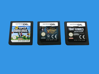 3pcs Nintendo DS Games New Super Mario Bros Captain Sabertooth Tony Hawk