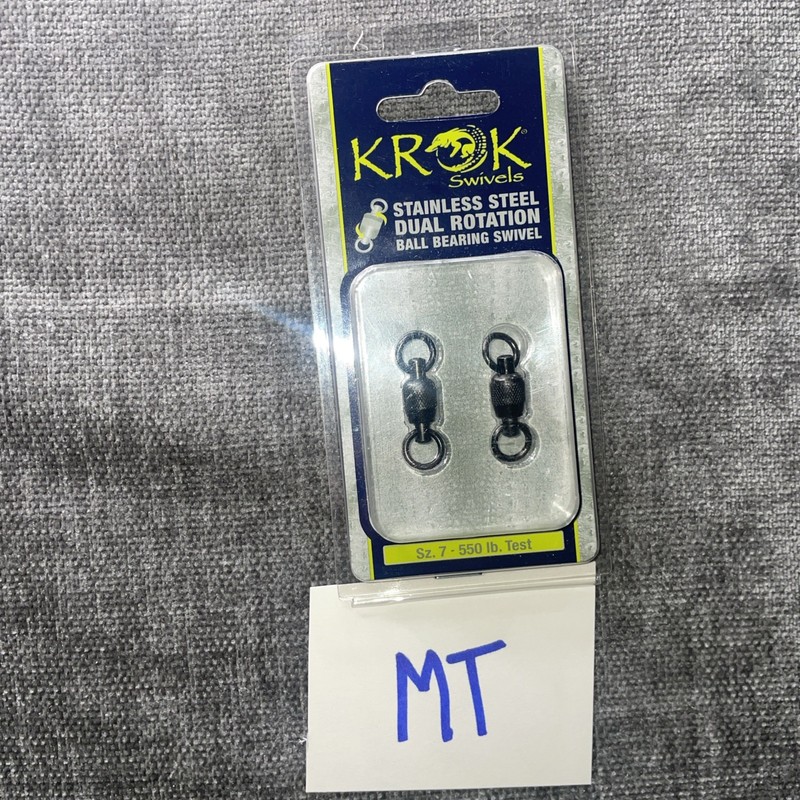 KROK snap swivels Stainless Steel - dual rotation BALLBEARING size 7 -550lb.2pk