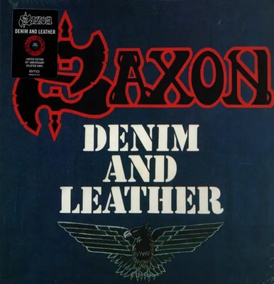 Saxon Denim and Leather RED & BLACK SPLATTER VINYL NEW OVP BMG Vinyl LP