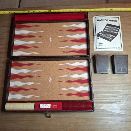 Milton Bradley E.S. Lowe Tournament Backgammon Set 1976 Vintage, Complete No Box