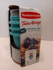 3 pack Rubbermaid TakeAlongs Twist & Seal 1.2 C ea Food Storage Container Teal
