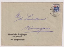 Franz.Zone/Allg.Ausg. Mi. 9 EF, M&uuml;nzingen 7.1.47, Gemeinde Sirchingen