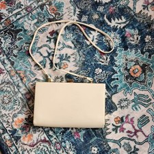 Vintage Vinyl Side Clasp Closure Clutch Bag With with Gold Hardware