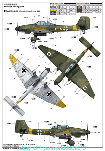 Trompetista Alemán Junkers 02424 1/24 Ju-87D-5 Stuka Conjunto de Avión Modelo Kit - Imagen 5 de 5