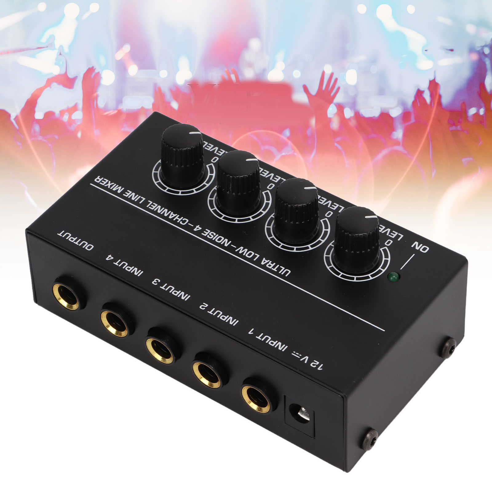 4 Channel Line Mixer Mini Audio Mixers Ultra Low Noise 1/4in TS Input Output HOT eBay