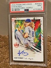 2020 Panini Diamond Kings Dustin May PSA 9 Purple Signature SSP FOTL 14/20 RC