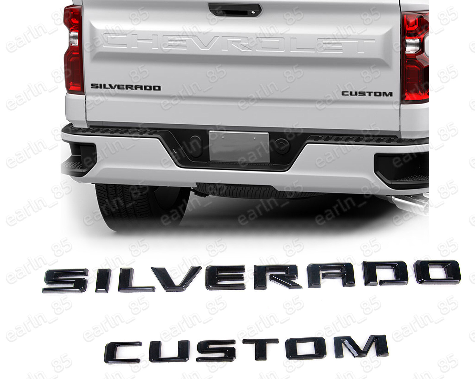 Silverado Black Bowtie Gloss Black Rear Bowtie Emblem For Chevy Silverado, Colorado, Sierra - Self-Adhesive Tailgate Badge Chevy Bowtie Emblem Red - Foto 3