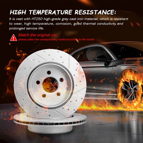 Front Rear Drilled Brake Rotors for 06 -18 Toyota RAV4 2010 - 2012 Lexus HS250h - Foto 9 di 9