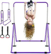 Expandable Gymnastics Bars with Ring, Adjustable Height Gymnastic Horizontal Bar
