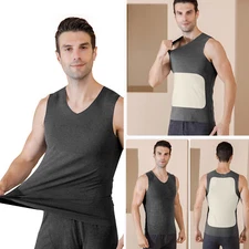 Men's Winter Vest Tank Top Fleece Lined Undershirt Underwear Shirt Warm Thermal