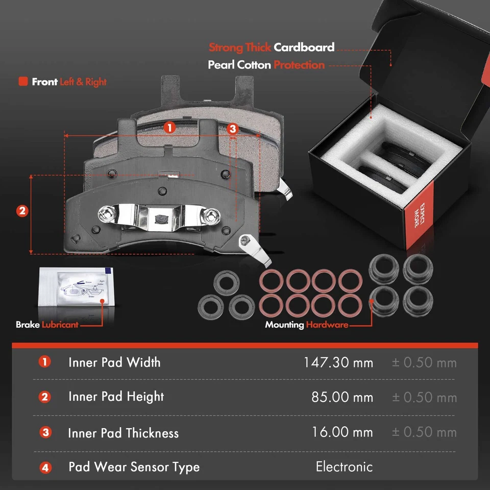 Rotores de freno de disco delanteros y pastillas de freno de cerámica para Chevrolet Tahoe GMC K2500 K3500 Foto 3 de 4