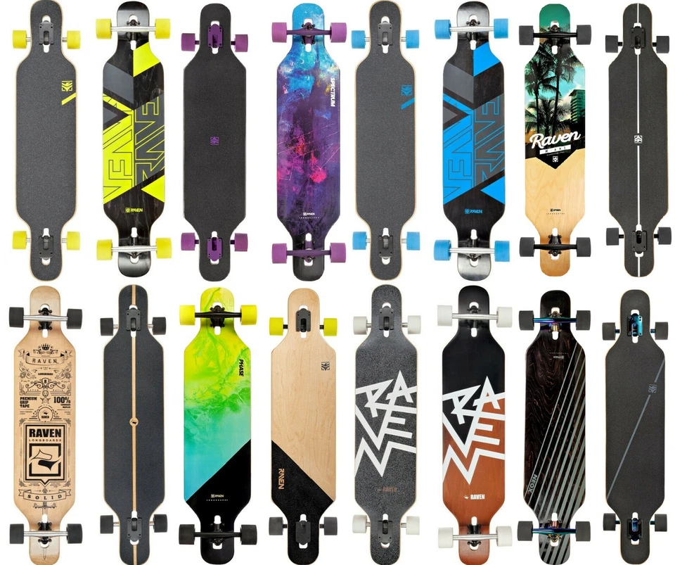 Longboard Skateboard Komplettboard Raven Risky,Solid,Torex,Spectrum,Neox,Miami