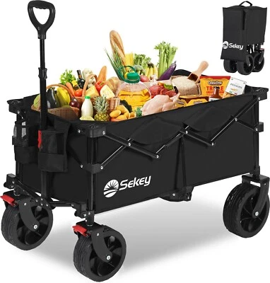 SEKEY Gartenwagen Strandwagen für Alle Gelände Bollerwagen Faltbar belastbar bis 150KG