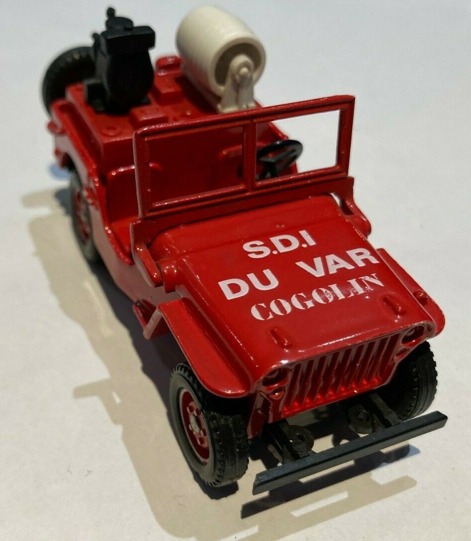 Solido 1:43 Jeep Willys Pompier Ville De Paris N°1322 Rouge | Modèle Réduit Ancien Occasion Collection