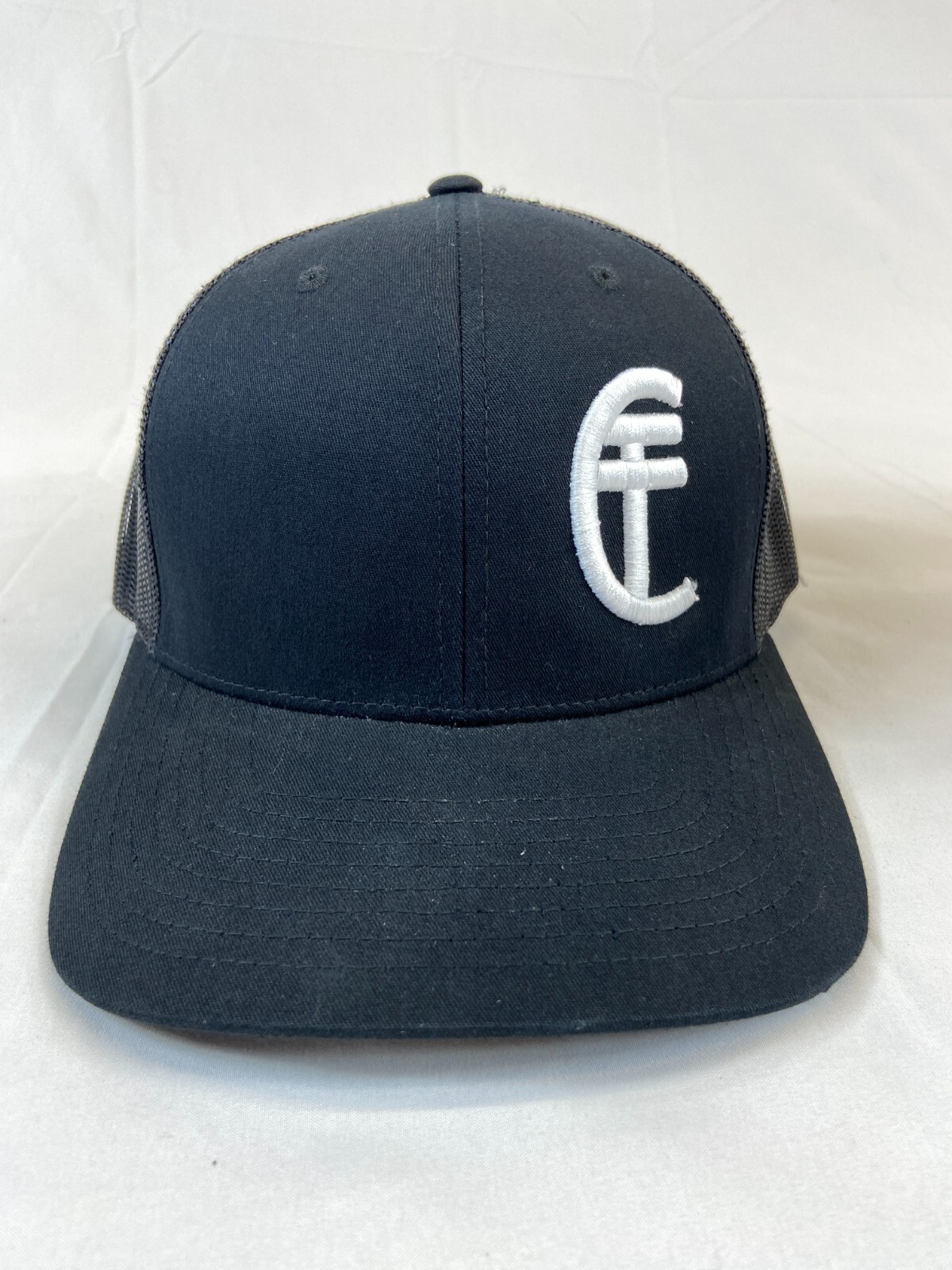 Solid Black White Embroider Logo Baseball Cap Sna… - image 10