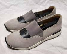 Vionic Women's 6.5 Cadee Mary Jane Flat Slip On Gray Suede Comfy Stretchy Loafer