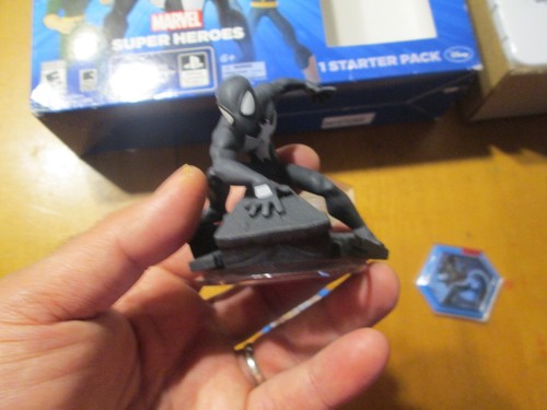 BLACK SUIT SPIDER MAN FROSTED CRYSTAL DISC LOT FROM Disney Infinity 2.0 PS VITA - Picture 3 of 13