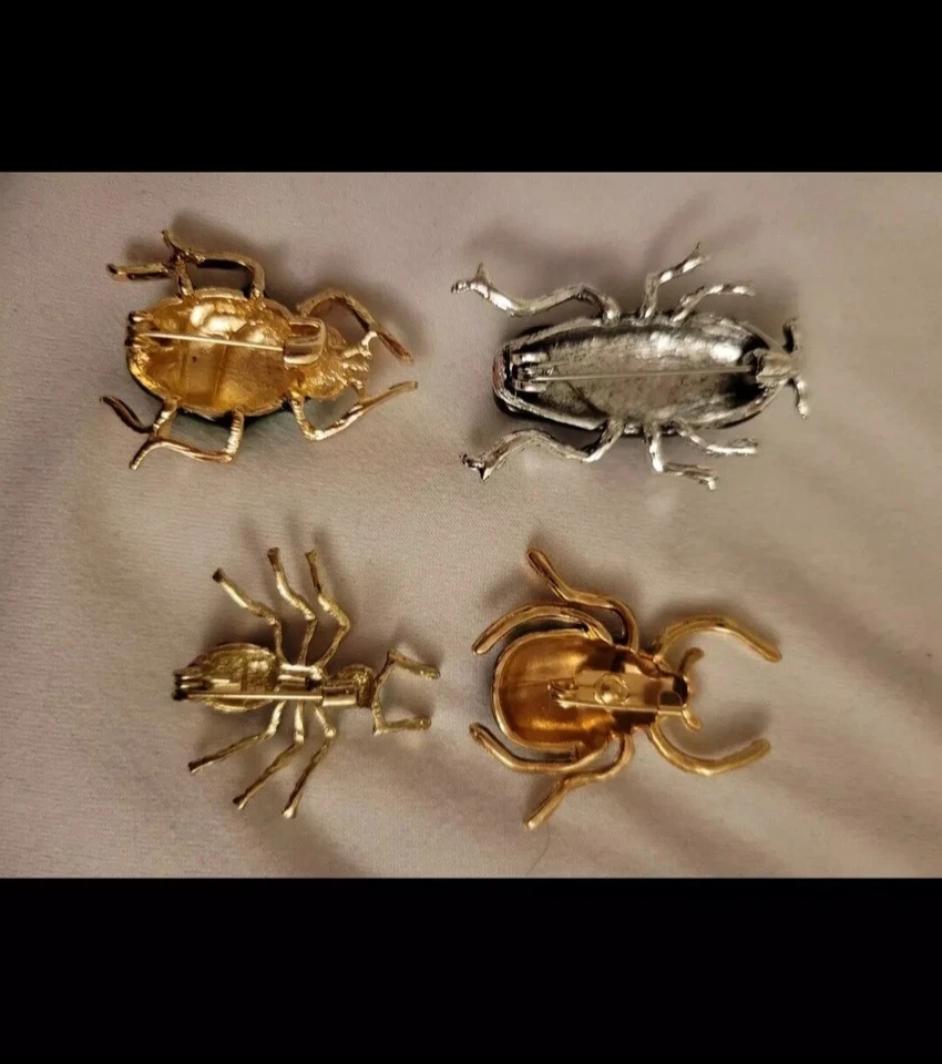 4PC Ant Beetles Roach Insect Bug Brooch Pin Lapel Lot Jewelry Nice! CA USA E177 - Image 2 of 4