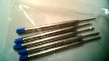 5 X Parker Quink Flow Ball Point Pen Refill Fine Ballpen Nib Blue Ink