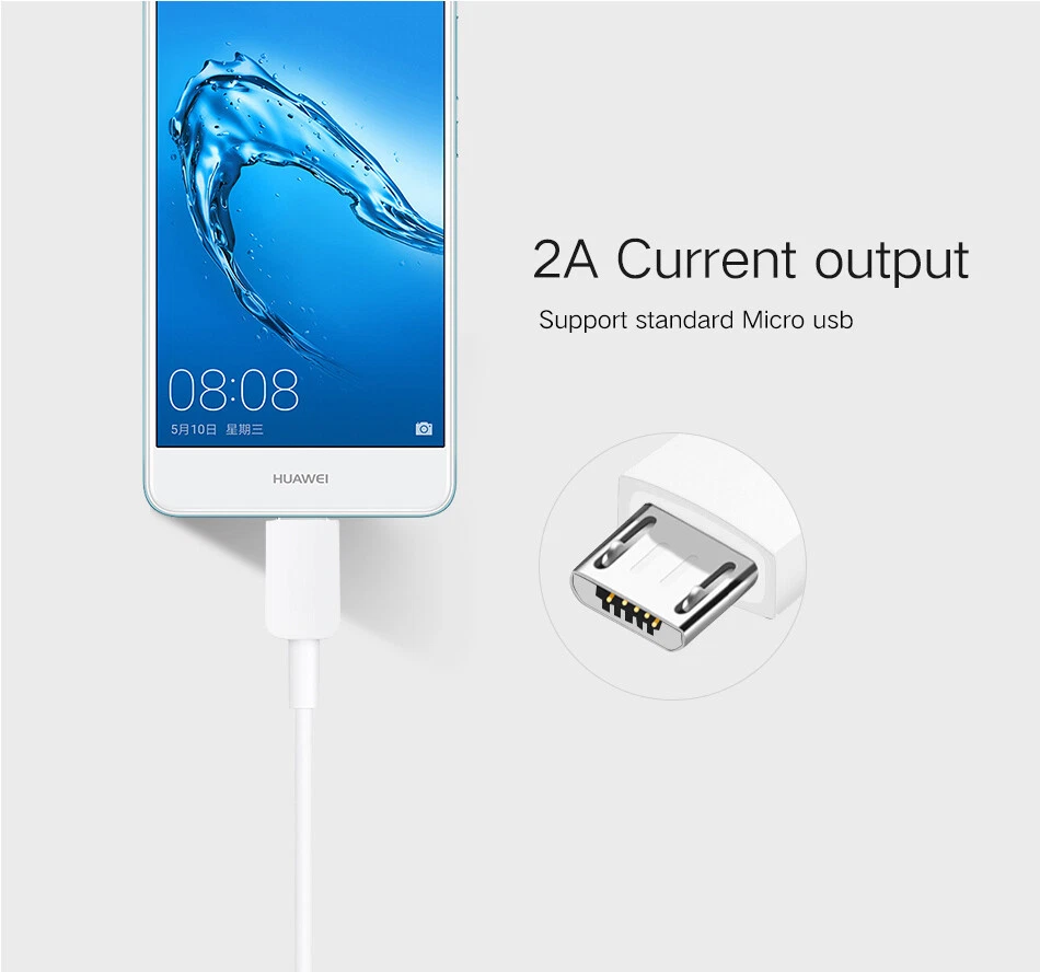 2x Cable Micro USB HUAWEI Original Cable 2A Ascend P 6 7 Honor 8 lite G 7 8 9 P8 Foto 3 de 4