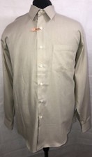 Pronto Uomo Long Sleeve Button Up 100 Cotton Dress Shirt Men s 17-34/35 Tan